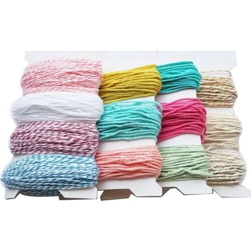 Colourful 1mm-2mm Cotton twine cords macrame rope string thread packing decoration DIY