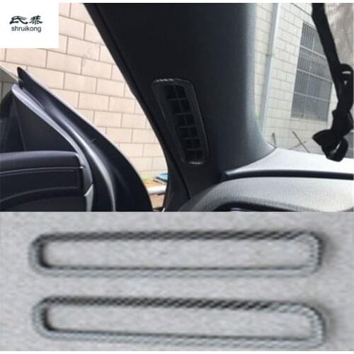 2pcs/lot carbon fiber grain ABS material A pillar speaker stereo decoration cover for 2009-2017 Volkswagen VW Scirocco 137 138