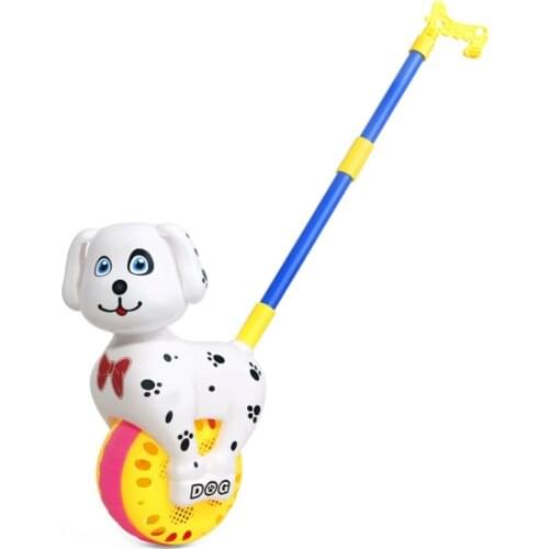 Children Push Trolley Walker Toys Wooden Plastic Rotate Detachable Cartoon Animal Style pushing Building BlocksKids Walking toys