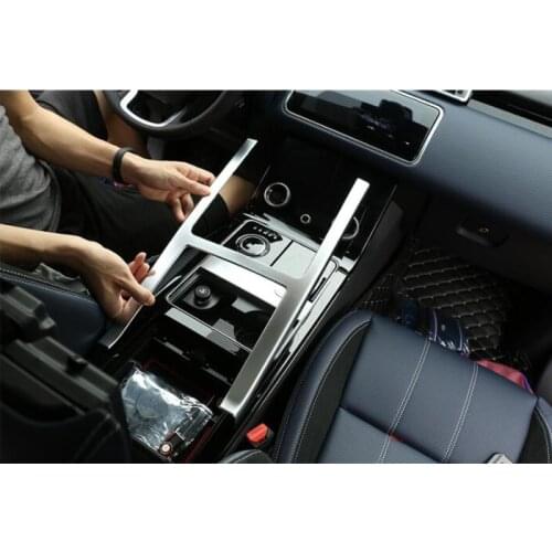 For Land rover Range Rover VELAR 2017 2018 ABS Matte Silver Center Console Protection Frame Trim Car Accessories