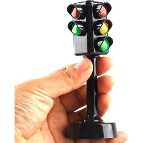 Simulated Two-Sided Traffic Lights Road Sign Lamp Crosswalk Signals with Base Early Learning Toys for Boys & Girls