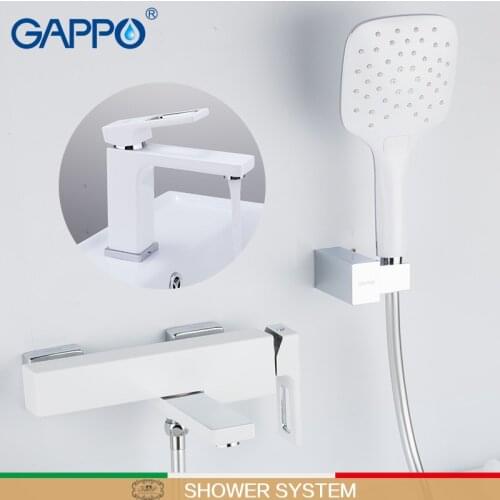 GAPPO Shower system brass water tap chrome and white bath faucet mixer waterfall faucet shower mixers bath shower system