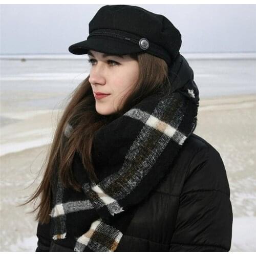 Jinjin.QC Fashion Plaid Scarf Soft Cashmere Acrylic Warp Oversized Shawls For Women Winter Blankets Echarpe Foulard Femme