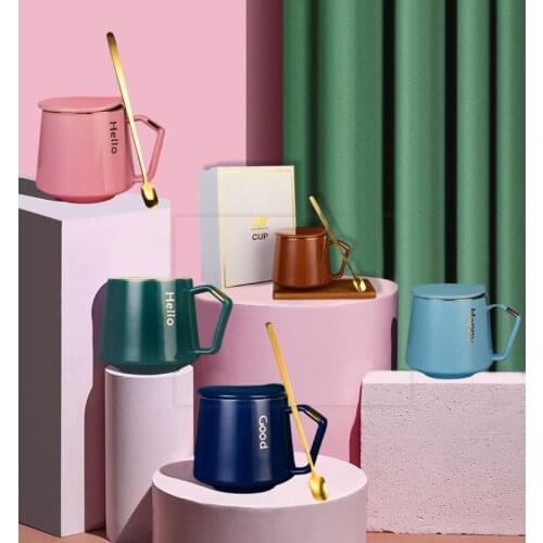 Nordic ins style Home Office Cafe Tazas coffee creramic mug with real gold Best Gift for Festival