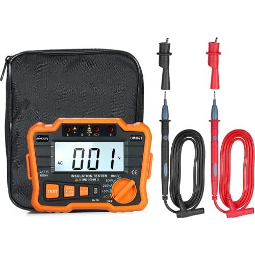 KKmoon Insulation Resistance Tester DCV ACV Meter 1000V Ground Megohmmeter MegOhm Voltmeter w/LCD Backlight Display