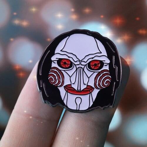 Classic Horror Saw Billy the Puppet Brooch Pins Enamel Metal Badges Lapel Pin Brooches Jackets Jeans Fashion Jewelry Accessories