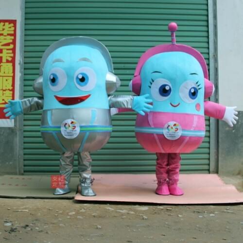 Mascot Costume Blue Costume Mascot Fancy Cartoon Costume Apparel