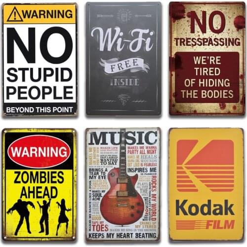 Retro Tin Sign Kodak Film Alcohol WIFI Metal Signs Latas De Metal Bar Pub Home Vintage Plaque Poster Cafe Art Beach Decor