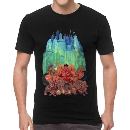 Akira T Shirt Men Cotton Print T-shirts Fashion Tshirt Short Sleeve Tees Tops