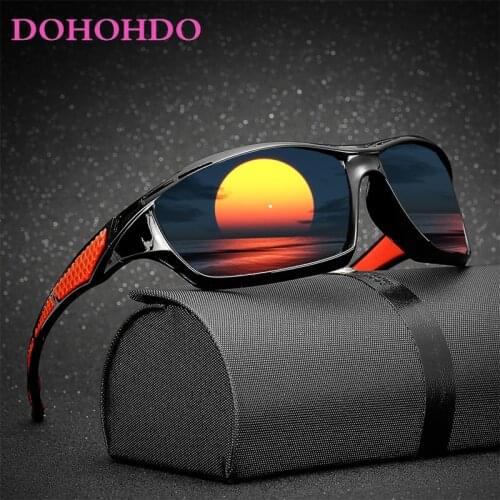 DOHOHDO New Brand Design Polarized Sunglasses Men Glasses Driving Coating Black Frame Fishing Driving Eyewear Male Sun Glasses