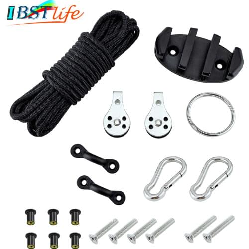 Water Sports Kayak Canoe Anchor Trolley Kit Cleat Rigging Ring Pulleys Pad Eyes Well Nuts Screws Rope Boats Decks Accessories