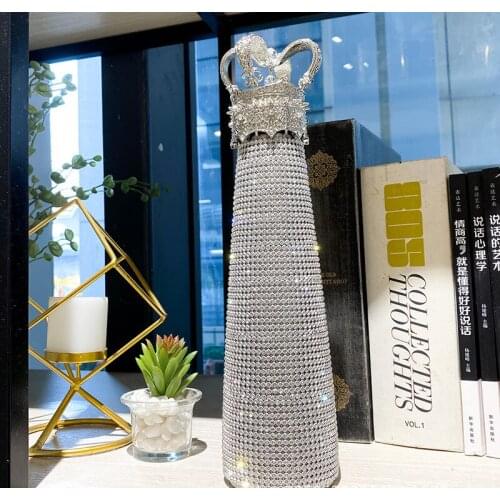 2021 New 500ML Large-capacity Diamond Paste Crown Vacuum Flask High-value Creative Cup Rhinestone Stainless Steel Cup Gift Cup