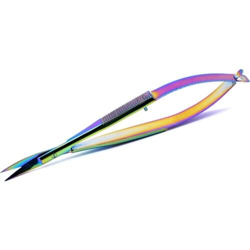 Stainless Steel Scissors Squeeze Straight Cuticle Scissor Dead Skin Cutter Open Eye Microscissors Manicure Tools 12cm