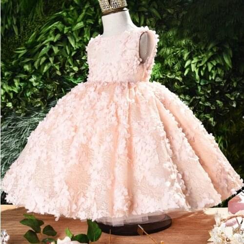 Toddler Girls Birthday Dress For Kids Flowers Embroidery Clothes for Wedding Party Children Princess Costume 1-8Y