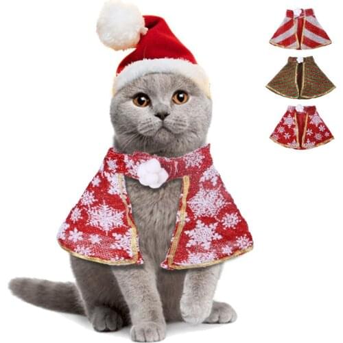 Pet Christmas hat cloak suit Creative snowflake cloak Cat Christmas hat Christmas transformation funny dog clothes pet clothing