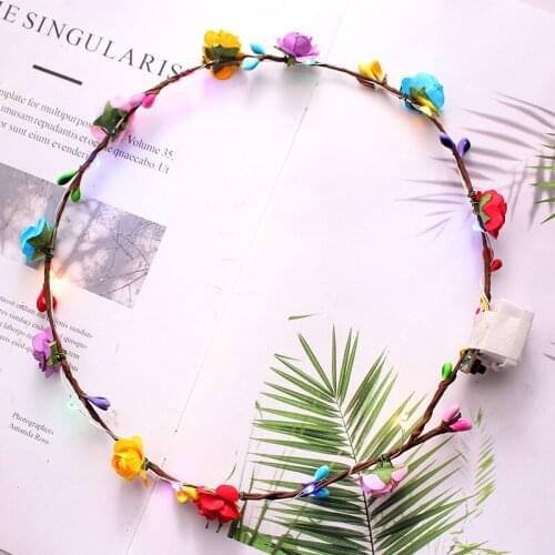 Christmas ten lights ten flowers flash colorful garland led headdress headband glow childrens toys night market stall wholesale