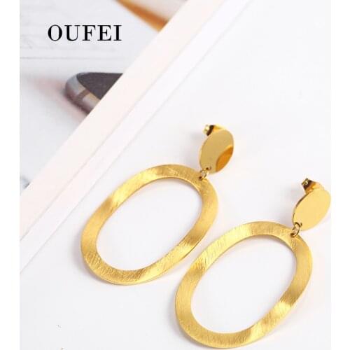 OUFEI stainless steel rose gold drop earrings for women earrings 2019 Korean fashion women earrings pendant jewelry