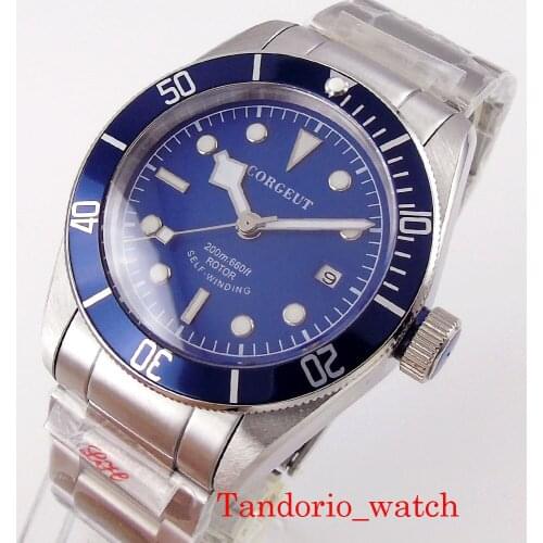 Blue Green Dial 24 Jewels DG NH35A MIYOTA 8215 Corgeut 41mm Automatic Mens Watch Sapphire Crystal Alloy Insert Corgeut