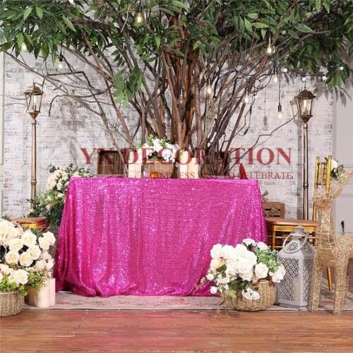 White Sequin Tablecloth Glitter Round Rectangular Table Cloth For Wedding Decoration Party Banquet Home Decor Support Custom