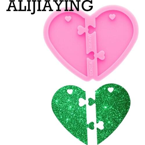 DY0584 Super Glossy Heart puzzle Keychain Silicone Mold Epoxy Craft Molds DIY Polymer Clay Resin Crafting Mould