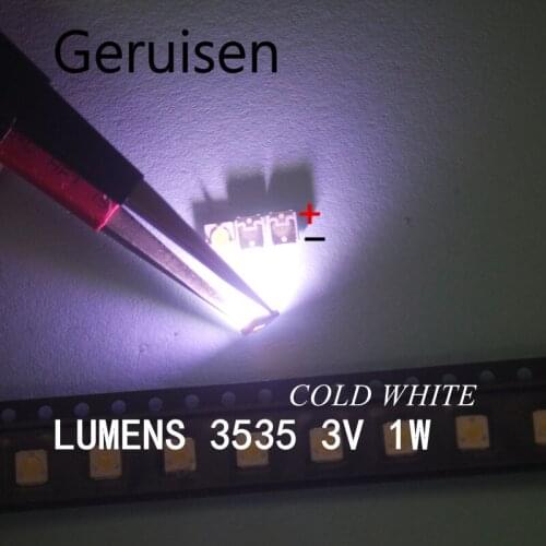 500pcs lumens lg innotek samsung wooree led diode 3535 3537 High Power 1W 3V Cool white For LED LCD TV Backlight Lamp beads