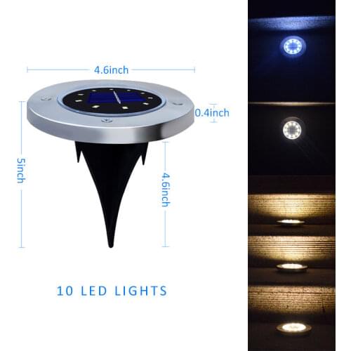 LED Solar Ground Light Outdoor Waterproof In-Ground Light Lawn Light Garden Decoration With 4/8/10/12 LED Lamp