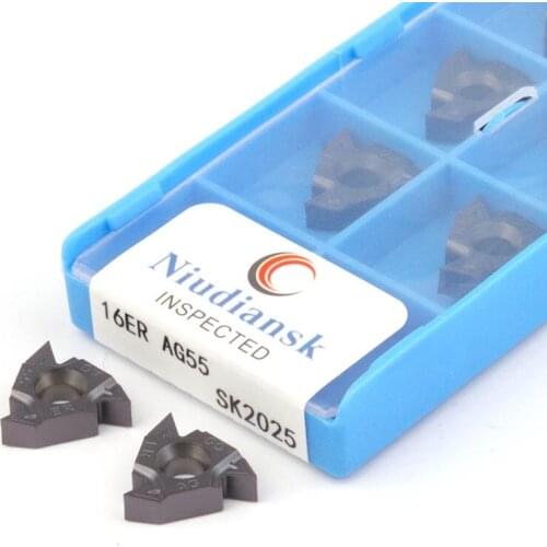 10Pcs 16ER AG60 SK2025 16IR A55 A60 G55 CNC Lathe Internal And External Thread Carbide Insert Tool High Temperature Resistance