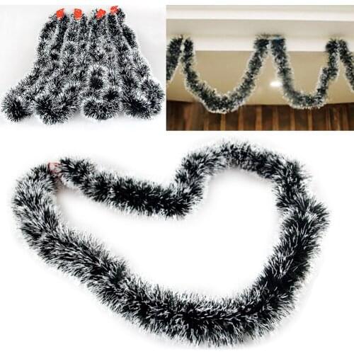 Xmas Supplies 2M Christmas Decoration Bar Tops Ribbon Garland Christmas Tree Ornaments Green Tree Cane Tinsel Party Supplies 3