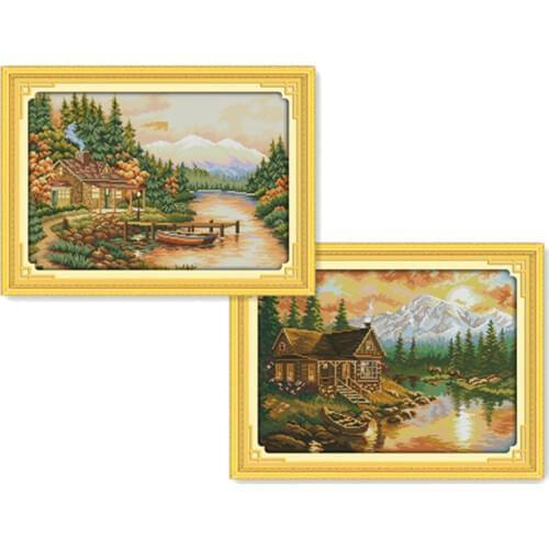 Everlasting Love Sunset Chinese Cross Stitch Kits Ecological Cotton Stamped Printed 11CT DIY New Year Christmas Decorations Gift