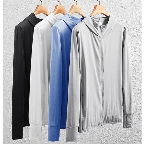 Summer Quick Dry Men Windbreaker Skin Jacket Coat Women Hooded Sportswear Ultralight Women Running Fishing Jacket Sun Protection