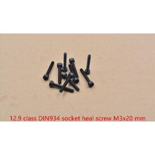 High strength alloy steel screw DIN912 M3x20 12.9 class socket heal hexagon head cap 10pcs