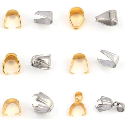 Stainless Steel Charms Clip Clasp Melon Seeds Buckle Clasp Clips Connectors For DIY Jewelry Making Necklace Supplies