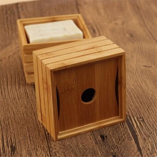1pc Wooden Natural Storage Soap Rack Plate Box Container Bamboo Soap Dishes Tray Holder Portable Bathroom Soap Dish Storage Box