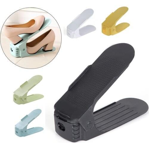 Hot Sale 10pcs 6pcs 2pcs Durable Adjustable Shoe Organizer Footwear Support Storage Shoe Rack Stand Space Saving Cabinet Closet