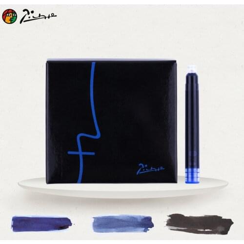 10Pcs/lot Pimio Original European Standard Ink Cartridge 2.6mm Caliber Blue Black Non Carbon Disposable Fountain Pen Ink