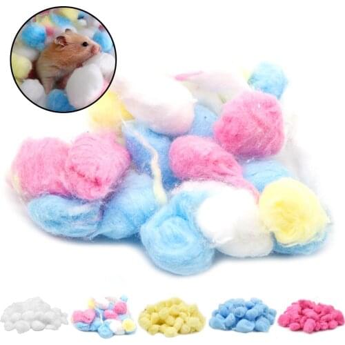 100Pcs Colorful Cotton Balls Small Animals Toys For Hamster Rat Mouse Nesting Material Winter Keep Warm House Filler Supply