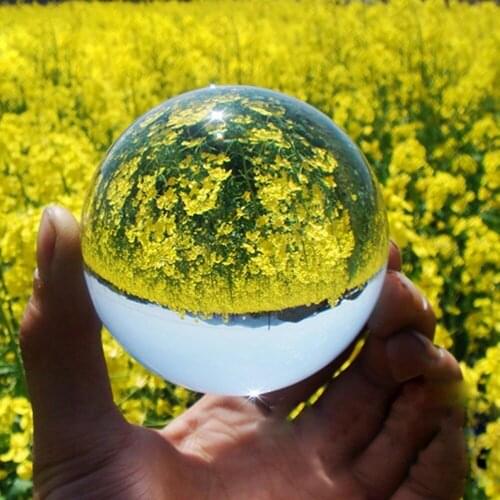 3/4/5/6/7/8CM K9 Clear Quartz Crystal Ball Natural Amber Stones FengShui Glass Transparent Ball Sphere Home Decor Good Luck Gift