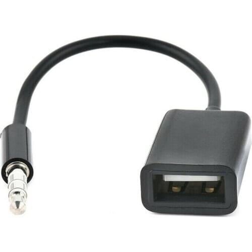 3.5mm Male AUX Audio Plug Jack To USB 2.0 Female Converter Cable Cord For Car MP3
