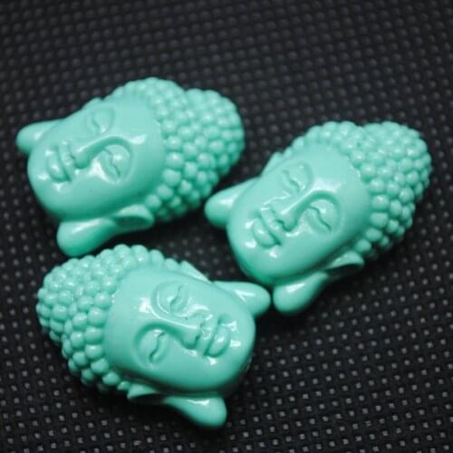 3pcs clay buddha heads beads accessories middle hole drilled size 15x25mm good selling