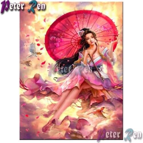 5d Diamond painting Japanese red woman DIY full Square/round Rhinestones cross stitch embroidery Handmade Room decoration