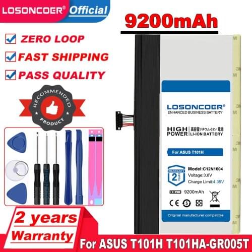 LOSONCOER 9200mAh C12N1604 Laptop Battery for ASUS T101H T101HA-GR005T T101HA-3D B102067-0001 tablet