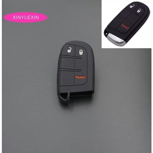 Xinyuexin Silicone Car Key Case Fob Cover Set For JEEP Grand CHEROKEE PROXIMITY Remote Key Case For Car 3Buttons Car-styling