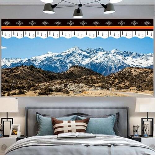 Snow mountain tapestry wall cloth bedroom decor large blanket nature scenery wall carpet
