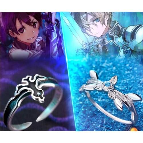 Anime Sword Art Online Kirigaya Kazuto Yuuki Asuna Ring 925 Silver Lovers ring Gift Cosplay Props Silver 925 Jewelry Rings
