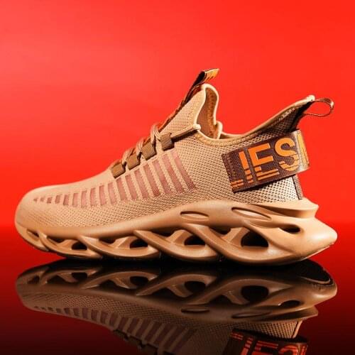 Big Size Summer Lightweight Sport Men Running Shoes Mens Sports Footwear Breathable Sneakers Men Brown Baskette Homme GMB-1407