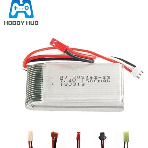 7.4V 1500mAh lipo battery For FT009 rc boats 144001 12423 12428 RC cars Battery 1500mah 7.4 V Lithium battery 903462