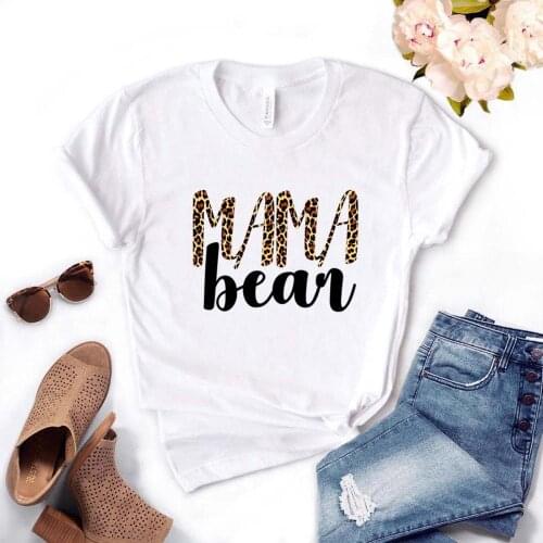 Mama bear leopard Print Women Tshirts Cotton Casual Funny t Shirt For Lady Top Tee Hipster Drop Ship NA-514