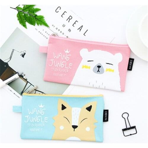 Cute Cartoon Bear Animal multi A4 A5 Oxford cloth zipper file bag Stationery office supplies for students
