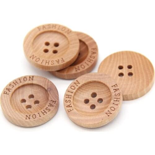 Fashion Natural Wood Round Sewing Buttons For Clothing Eco-Friendly Coat Sweater Decorative Handmade Accessories Wholesale