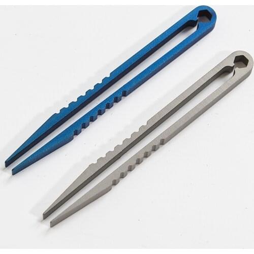 Multitool Bushcraft EDC Gadget Titanium alloy tc4 Tweezers Outdoor clamp travel clip Collection Mini tool Camp Hike pocket Gear